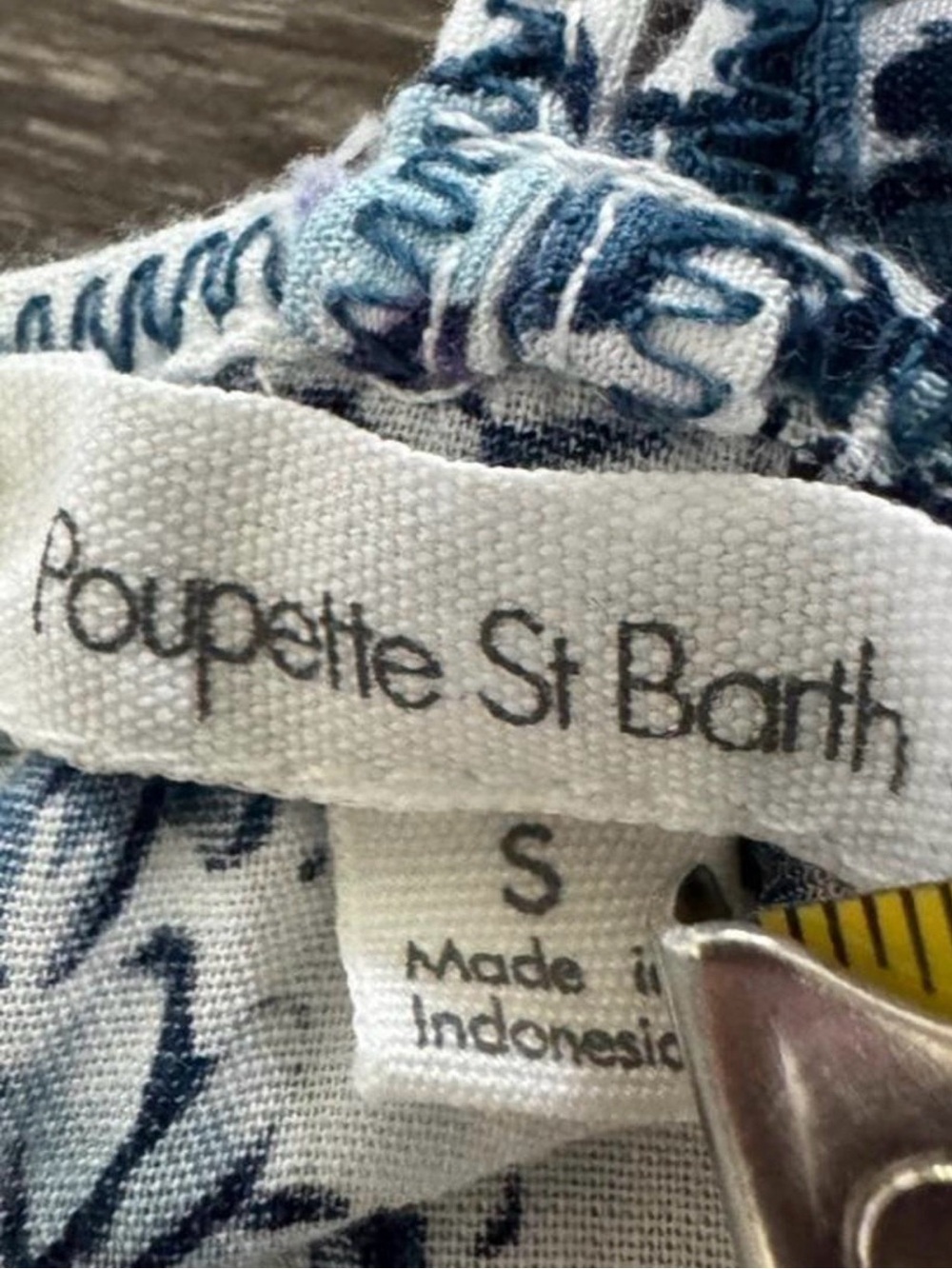 Poupette St Barth Blue White Floral Maxi Dress S Open Back Resort Boho Viscose - Picture 8 of 8